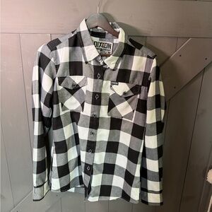 DIXXON FLANNEL OG GRINGO Black and White Plaid Women’s M
